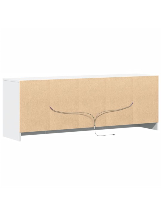 Tv skapītis ar led, balts, 139,5x34x50 cm, inženierijas koks