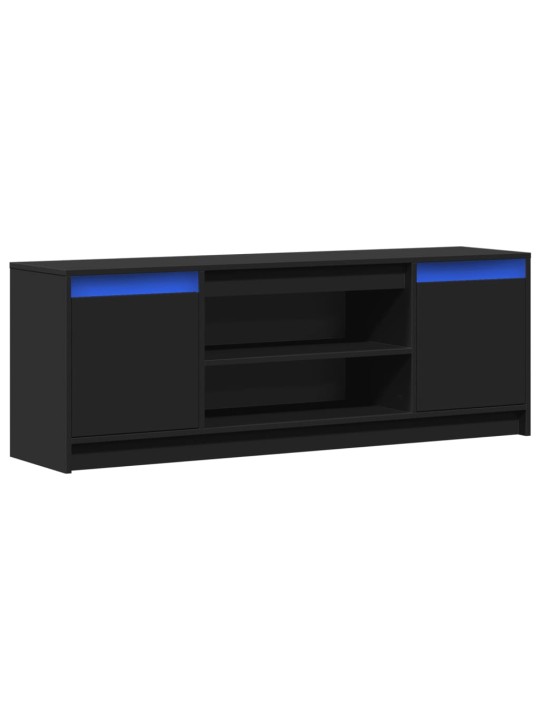 Tv skapītis ar led, melns, 139,5x34x50 cm, inženierijas koks