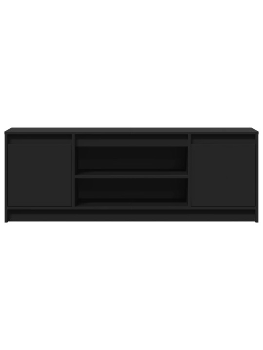 Tv skapītis ar led, melns, 139,5x34x50 cm, inženierijas koks