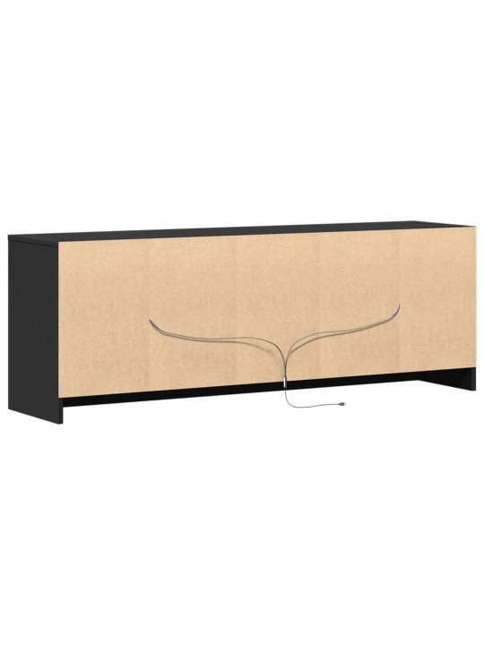 Tv skapītis ar led, melns, 139,5x34x50 cm, inženierijas koks
