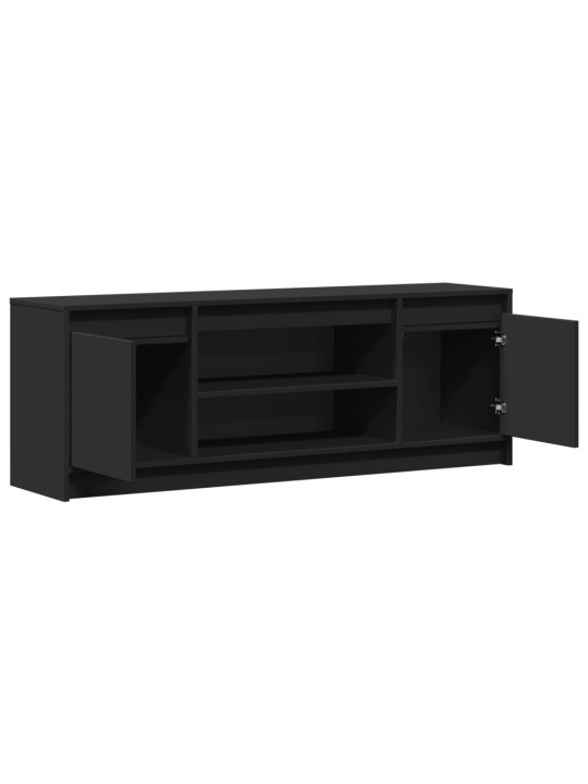 Tv skapītis ar led, melns, 139,5x34x50 cm, inženierijas koks