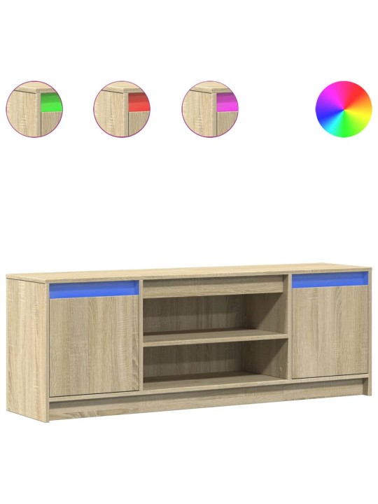 Tv skapītis ar led, ozola, 139,5x34x50 cm, inženierijas koks