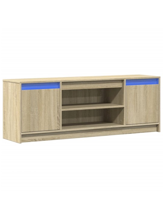 Tv skapītis ar led, ozola, 139,5x34x50 cm, inženierijas koks