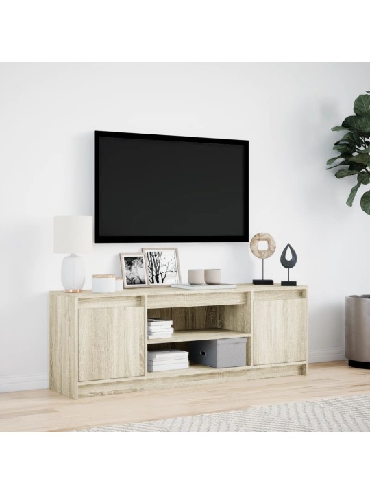 Tv skapītis ar led, ozola, 139,5x34x50 cm, inženierijas koks