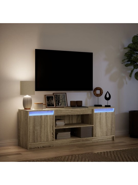 Tv skapītis ar led, ozola, 139,5x34x50 cm, inženierijas koks