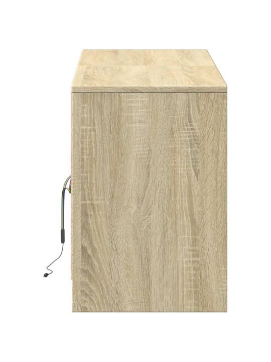 Tv skapītis ar led, ozola, 139,5x34x50 cm, inženierijas koks
