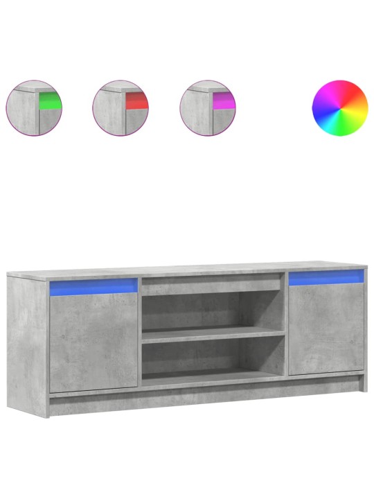 Tv skapītis ar led, pelēks, 139,5x34x50 cm, inženierijas koks