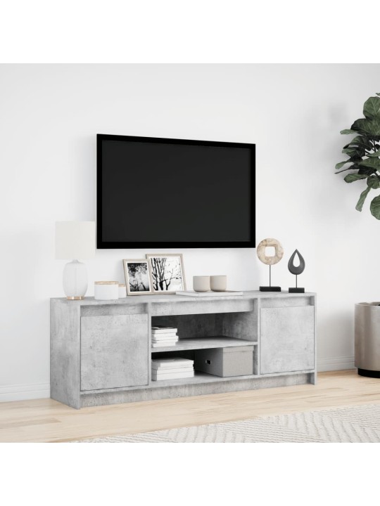 Tv skapītis ar led, pelēks, 139,5x34x50 cm, inženierijas koks