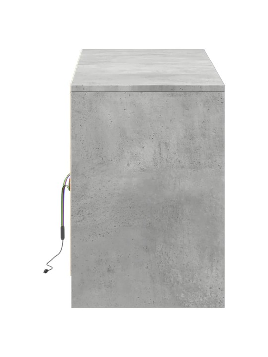 Tv skapītis ar led, pelēks, 139,5x34x50 cm, inženierijas koks