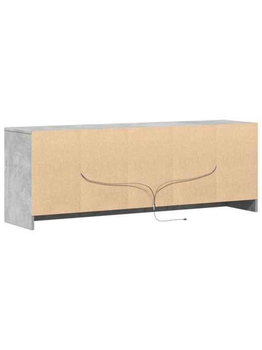 Tv skapītis ar led, pelēks, 139,5x34x50 cm, inženierijas koks