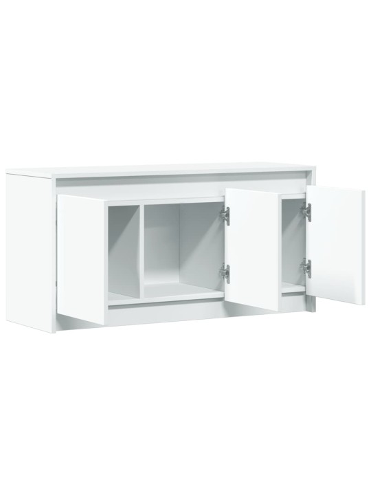 Tv skapītis ar led, balts, 100x34x50 cm, inženierijas koks