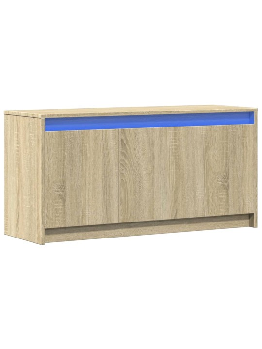 Tv skapītis ar led, koka krāsa, 100x34x50 cm, inženierijas koks