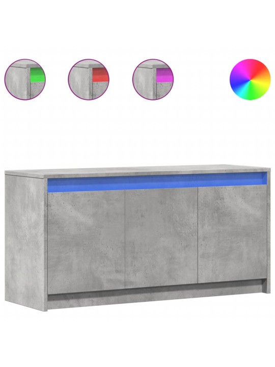 Tv skapītis ar led, pelēks, 100x34x50 cm, inženierijas koks