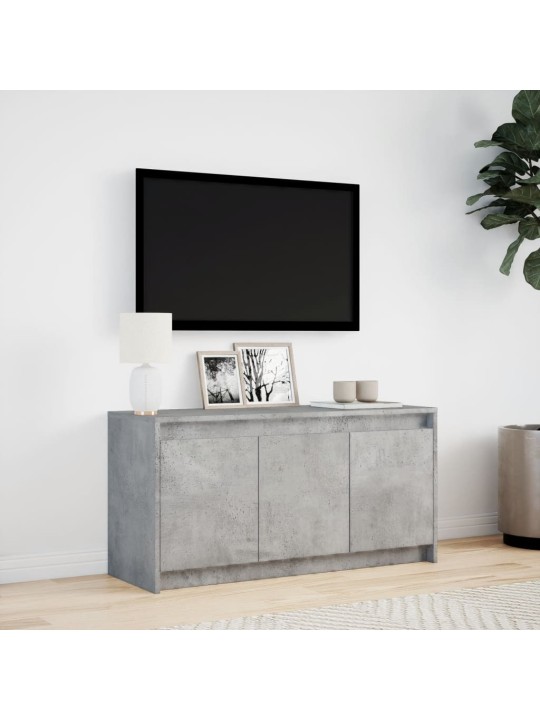 Tv skapītis ar led, pelēks, 100x34x50 cm, inženierijas koks