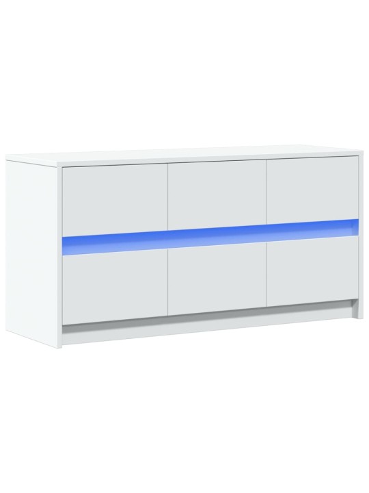 Tv skapītis ar led, balts, 100x34x50 cm, inženierijas koks