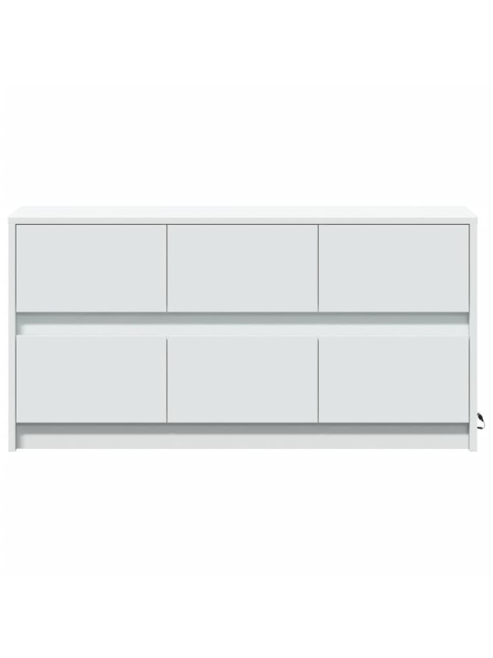 Tv skapītis ar led, balts, 100x34x50 cm, inženierijas koks