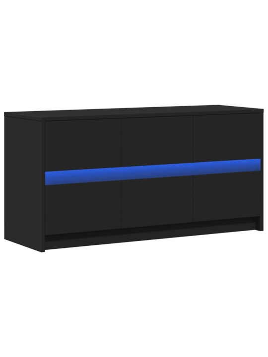 Tv skapītis ar led, melns, 100x34x50 cm, inženierijas koks