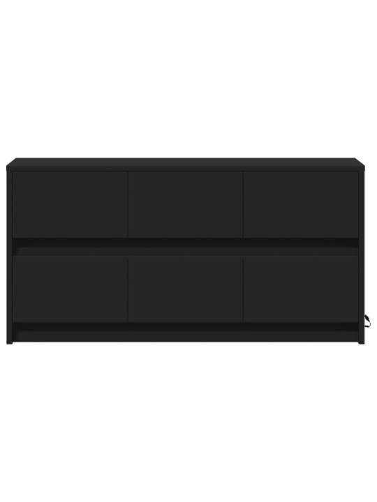 Tv skapītis ar led, melns, 100x34x50 cm, inženierijas koks