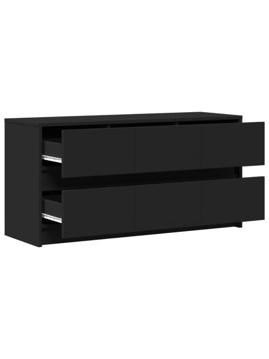 Tv skapītis ar led, melns, 100x34x50 cm, inženierijas koks