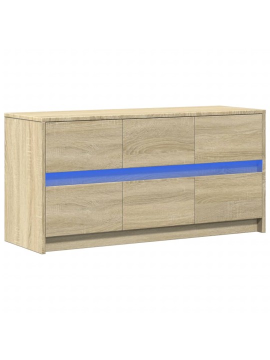 Tv skapītis ar led, koka krāsa, 100x34x50 cm, inženierijas koks