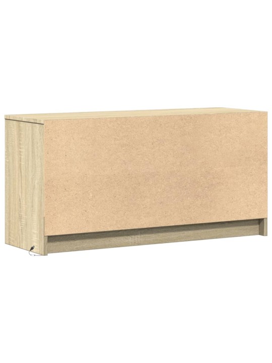 Tv skapītis ar led, koka krāsa, 100x34x50 cm, inženierijas koks
