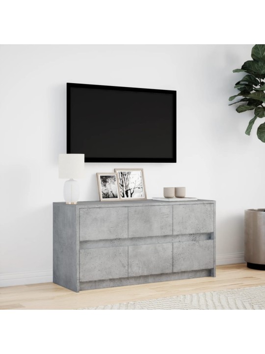 Tv skapītis ar led, pelēks, 100x34x50 cm, inženierijas koks