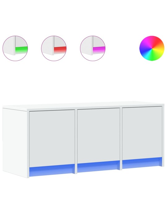 Tv skapītis ar led, balts, 97x34x40 cm, inženierijas koks