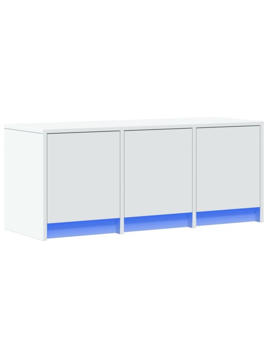 Tv skapītis ar led, balts, 97x34x40 cm, inženierijas koks