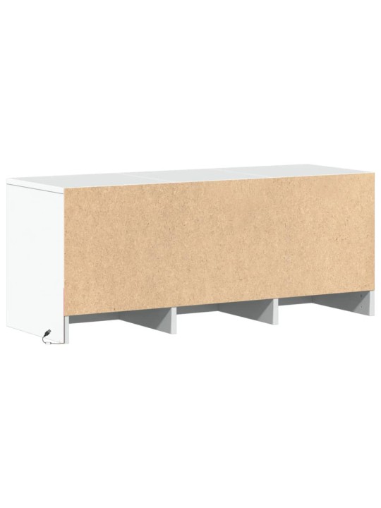Tv skapītis ar led, balts, 97x34x40 cm, inženierijas koks