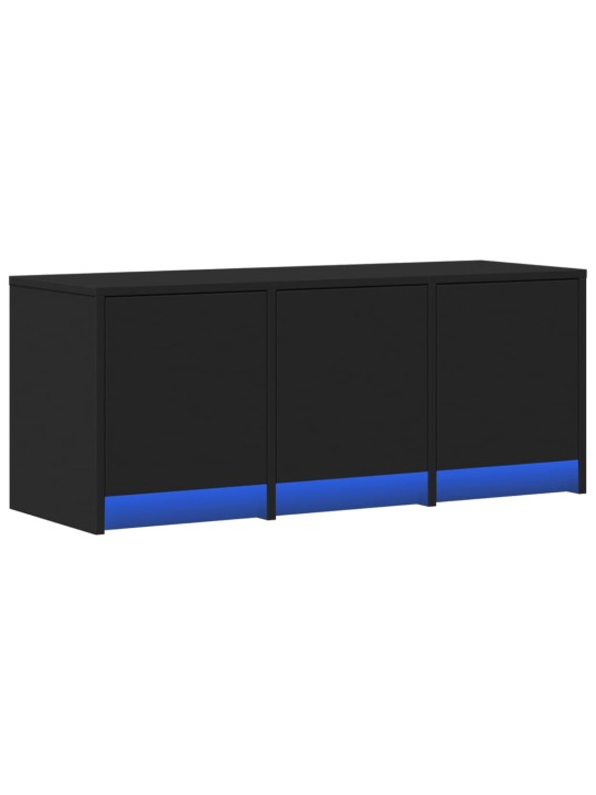 Tv skapītis ar led, melns, 97x34x40 cm, inženierijas koks