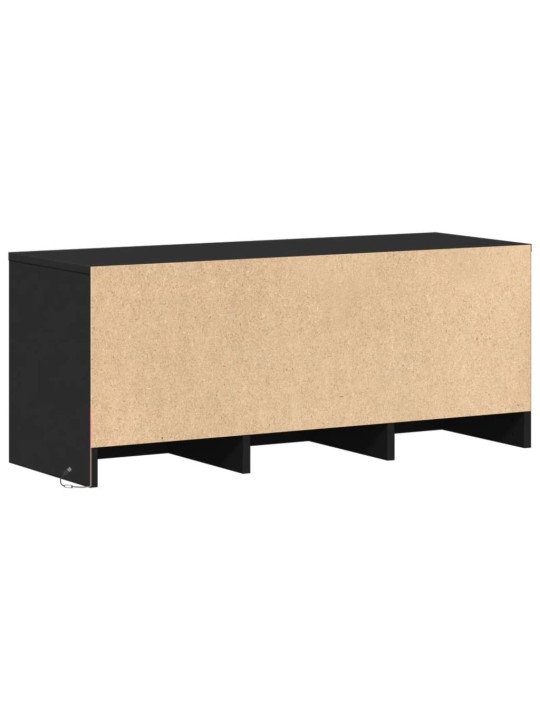 Tv skapītis ar led, melns, 97x34x40 cm, inženierijas koks
