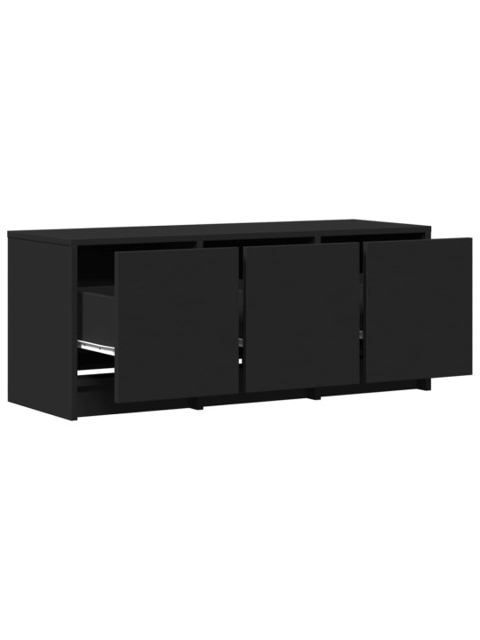 Tv skapītis ar led, melns, 97x34x40 cm, inženierijas koks