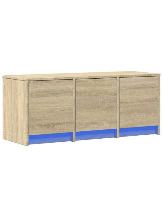 Tv skapītis ar led, koka krāsa, 97x34x40 cm, inženierijas koks