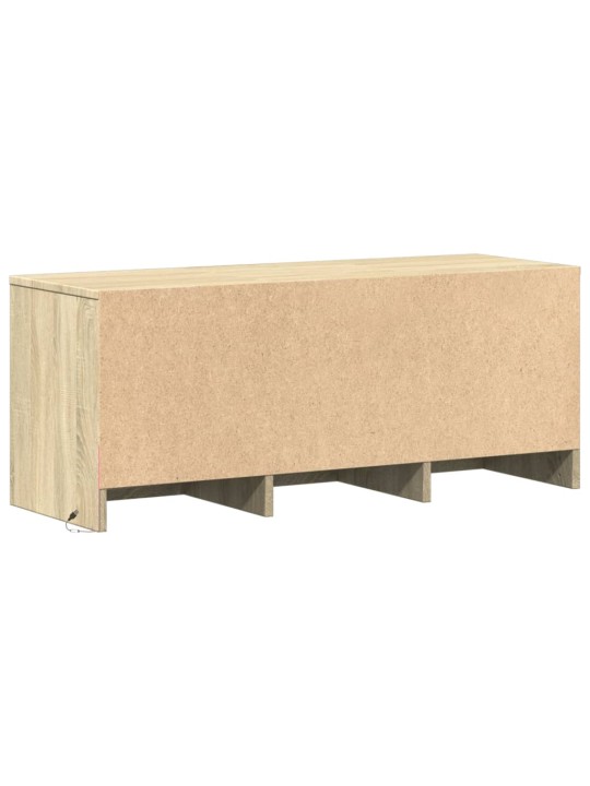 Tv skapītis ar led, koka krāsa, 97x34x40 cm, inženierijas koks