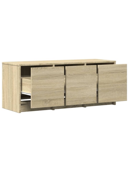 Tv skapītis ar led, koka krāsa, 97x34x40 cm, inženierijas koks