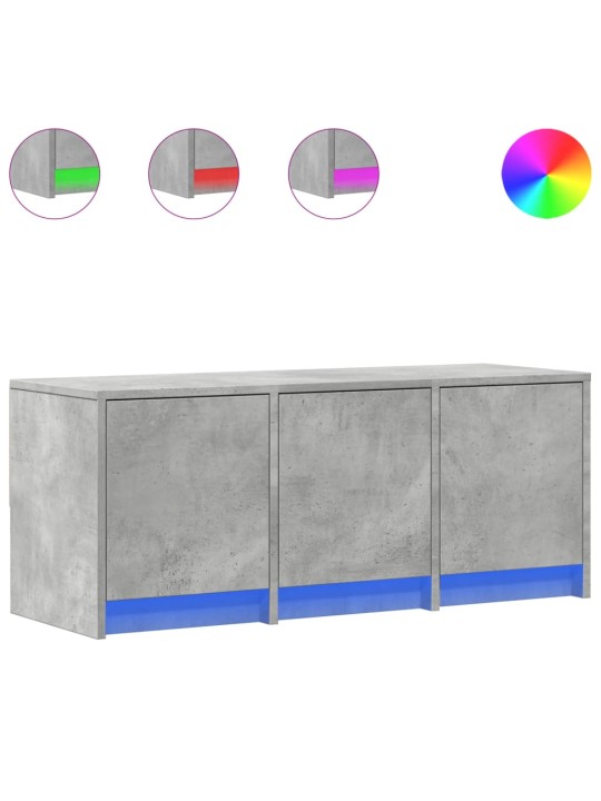 Tv skapītis ar led, pelēks, 97x34x40 cm, inženierijas koks