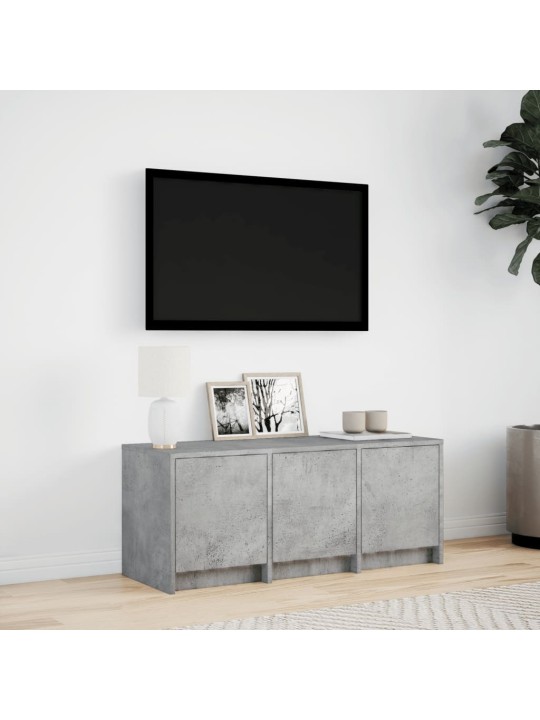 Tv skapītis ar led, pelēks, 97x34x40 cm, inženierijas koks