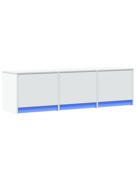 Tv skapītis ar led, balts, 140x34x40 cm, inženierijas koks