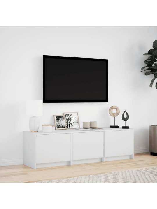 Tv skapītis ar led, balts, 140x34x40 cm, inženierijas koks
