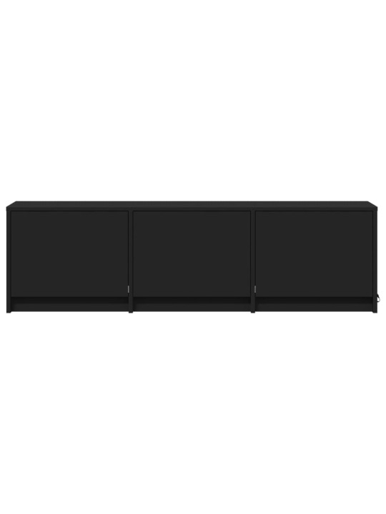 Tv skapītis ar led, melns, 140x34x40 cm, inženierijas koks