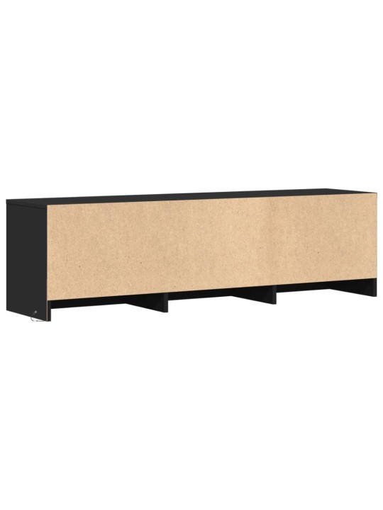 Tv skapītis ar led, melns, 140x34x40 cm, inženierijas koks