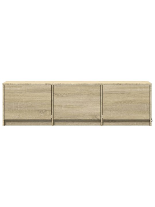 Tv skapītis ar led, koka krāsa, 140x34x40 cm, inženierijas koks