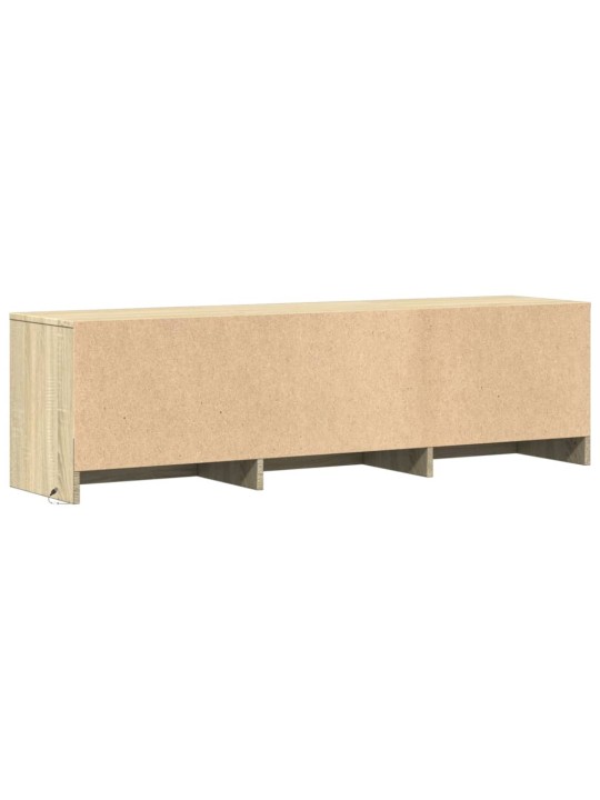 Tv skapītis ar led, koka krāsa, 140x34x40 cm, inženierijas koks