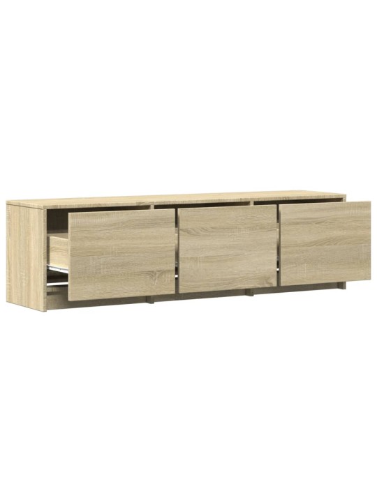 Tv skapītis ar led, koka krāsa, 140x34x40 cm, inženierijas koks