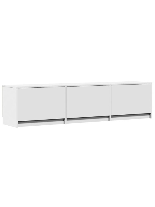 Tv skapītis ar led, balts, 165x34x40 cm, inženierijas koks