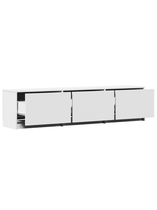 Tv skapītis ar led, balts, 165x34x40 cm, inženierijas koks