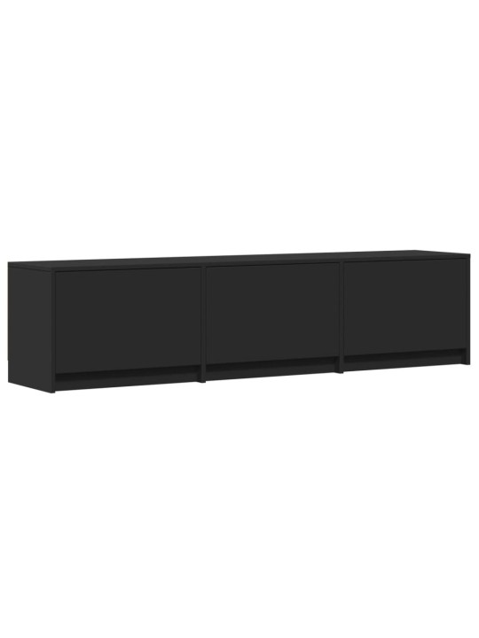 Tv skapītis ar led, melns, 165x34x40 cm, inženierijas koks