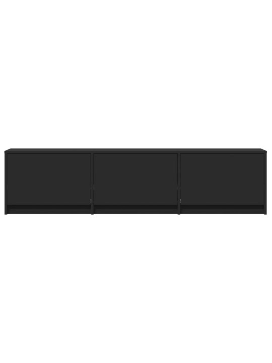 Tv skapītis ar led, melns, 165x34x40 cm, inženierijas koks