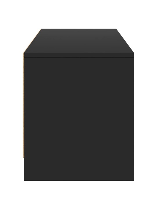 Tv skapītis ar led, melns, 165x34x40 cm, inženierijas koks