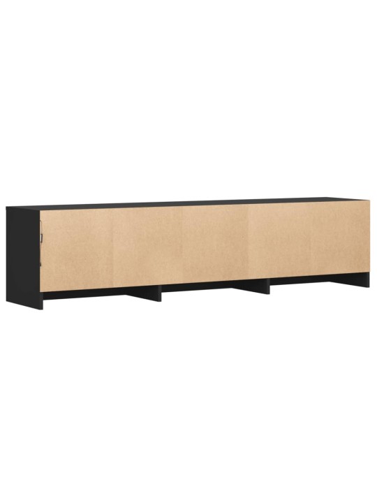 Tv skapītis ar led, melns, 165x34x40 cm, inženierijas koks